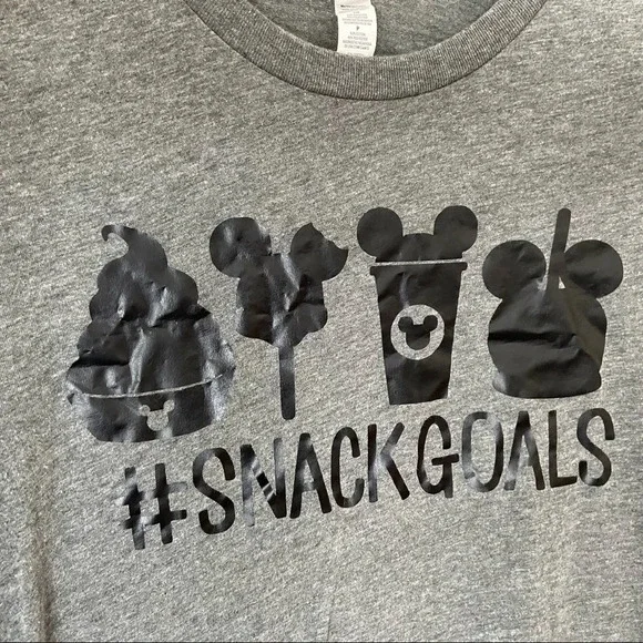 Disney Snack Goals Graphic Tee Small Gray Dole Whip Mickey World Disneyland - Picture 5 of 12